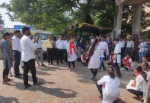 कर्मवीर महाविद्यालय व बल्लारपूर पब्लिक स्कूल मूल येथिल विद्यार्थ्यांनी पथनाट्यद्वारे केली मतदान जनजागृती