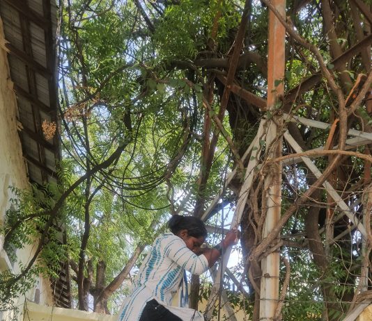 बेलगाव ग्रामस्थांचे पाण्यासाठी महिला चढली टॉवरवर